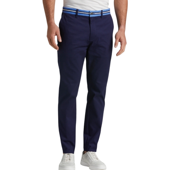 Con.Struct Men's Chino Pants Navy Blue Contrasting Waistband Stretch - Sz 48x30 - Picture 12 of 12